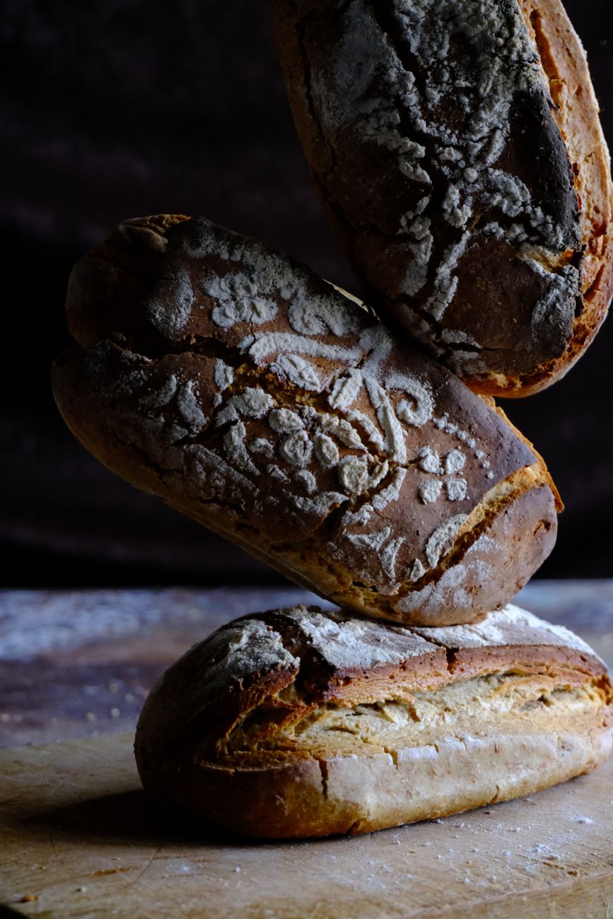 Freshly baked artisanal bread