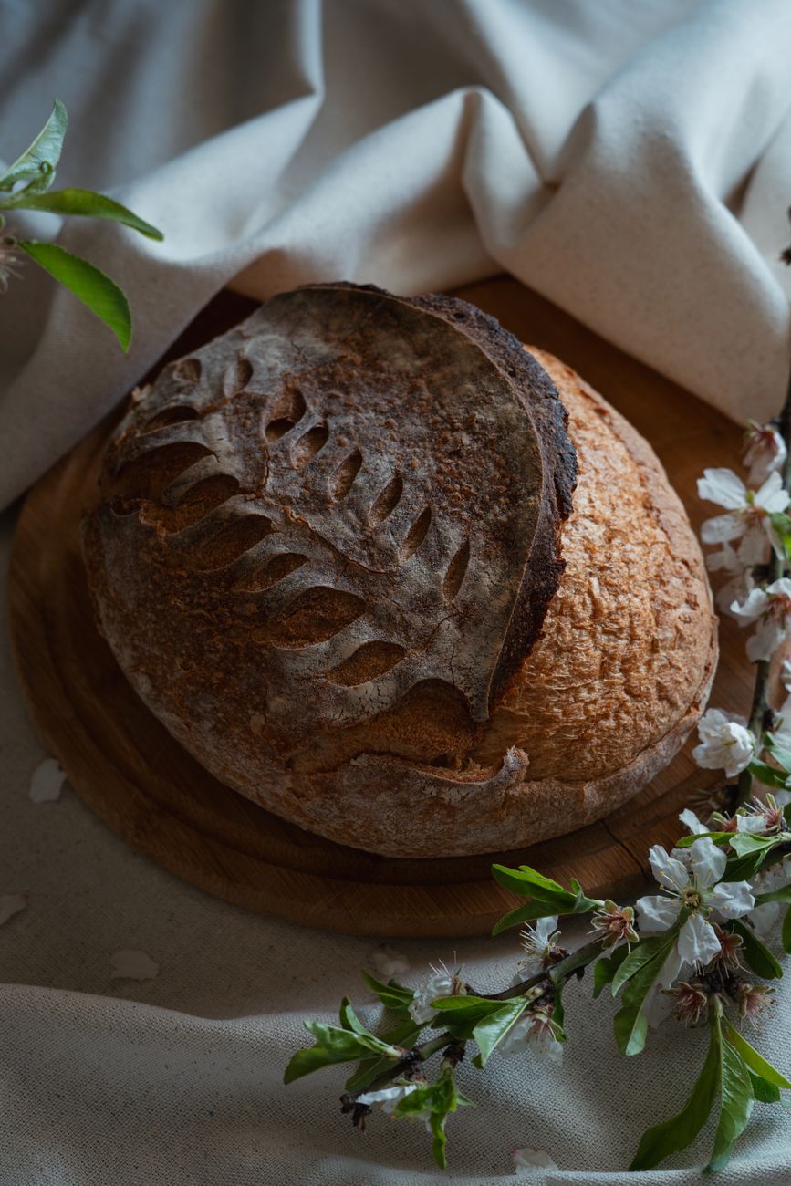 Rustic sourdough bread loaf